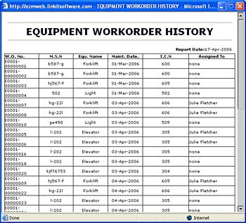 Print Maintenance History